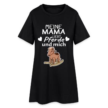 Mama Mutter Pferde Liebe Geschenk Kleinkind - Frauen T-Shirt-Kleid - Schwarz - Vorne