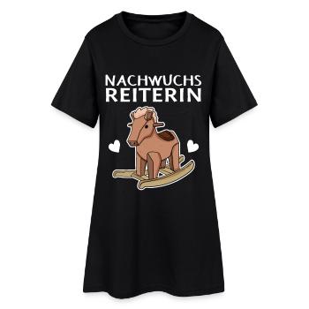 Reiterin Nachwuchs Pferd - Frauen T-Shirt-Kleid - Schwarz - Vorne