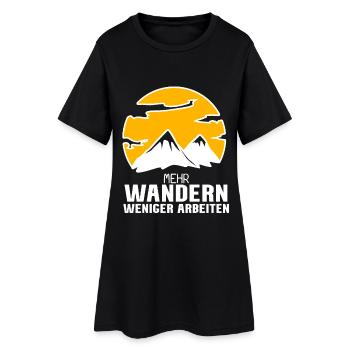 Wandern Berge Wanderer - Frauen T-Shirt-Kleid - Schwarz - Vorne