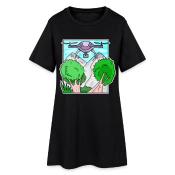 Drone - Robe T-shirt Femme - noir - Devant
