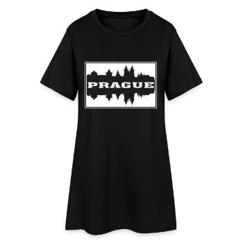 Prague Tchéquie Voyage Souvenir Skyline Silhouette - Robe T-shirt Femme - noir - Devant