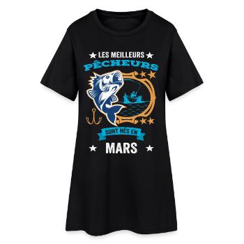 Anniversaire Pour Meilleur Pêcheur né en Mars - Robe T-shirt Femme - noir - Devant