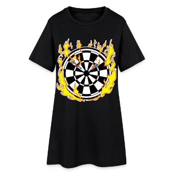 Jeu de fléchettes en feu - Robe T-shirt Femme - noir - Devant