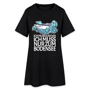 Bodensee - Frauen T-Shirt-Kleid - Schwarz - Vorne