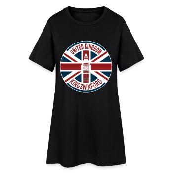 Kingswinford Vereinigtes Königreich UK Union Jack British - Frauen T-Shirt-Kleid - Schwarz - Vorne