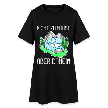 Wohnmobil Blau - Frauen T-Shirt-Kleid - Schwarz - Vorne