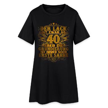 40. Geburtstag - Frauen T-Shirt-Kleid - Schwarz - Vorne