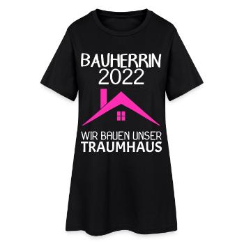 Bauherrin Hausbau Baustelle Richtfest 2022 - Frauen T-Shirt-Kleid - Schwarz - Vorne