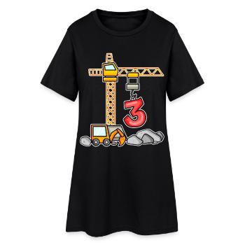 Bagger T-Shirt 3. Geburtstag 3 Jahre Jungen Shirt - Robe T-shirt Femme - noir - Devant