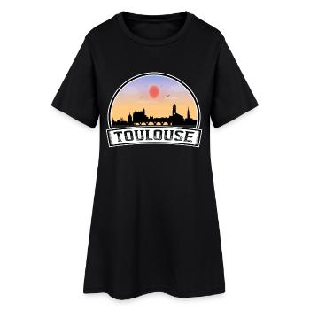 Toulouse France Skyline Vintage Sunset Voyage Souv - Robe T-shirt Femme - noir - Devant