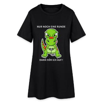 Nur noch eine Runde Zocken Gaming Kinder - Frauen T-Shirt-Kleid - Schwarz - Vorne
