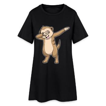Erdmännchen Hip Hop Tanz - Frauen T-Shirt-Kleid - Schwarz - Vorne