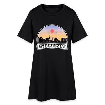 Bydgoszcz Pologne Skyline Vintage Sunset Travel Sou - Robe T-shirt Femme - noir - Devant