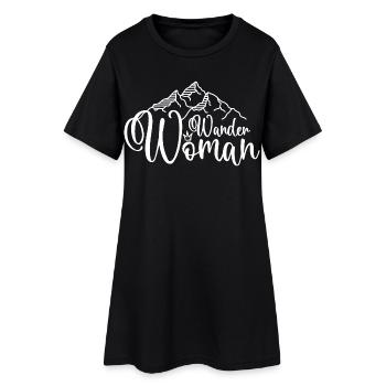 Wander Woman Wanderwoman - Frauen T-Shirt-Kleid - Schwarz - Vorne