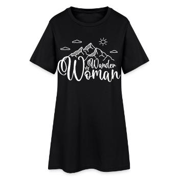 Wander Woman Wanderwoman - Frauen T-Shirt-Kleid - Schwarz - Vorne