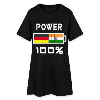 Allemagne et Inde Power 100% - Robe T-shirt Femme - noir - Devant