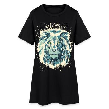 Lion - Tête de lion - Wildkatze Safari - Robe T-shirt Femme - noir - Devant