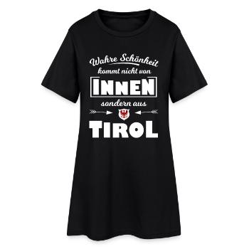 Schönheit in Tirol - Frauen T-Shirt-Kleid - Schwarz - Vorne