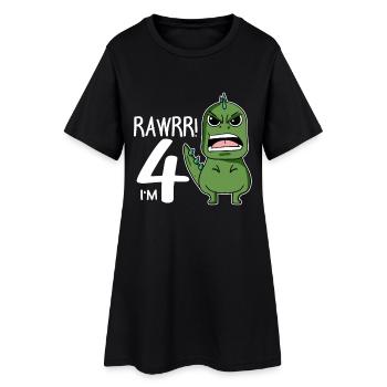 4th birthday - 4 years old - I'm 4 - Women’s T-Shirt Dress - black - Front