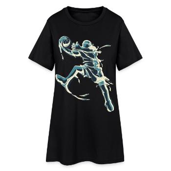 Basket - basket-ball en bleu - Jordan - Robe T-shirt Femme - noir - Devant