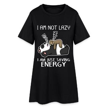 Funny sloth panda saying funny gift - Women’s T-Shirt Dress - black - Front