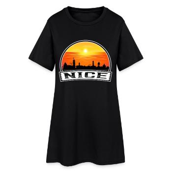 Nice France Skyline Vintage Sunset Travel Souvenir - Robe T-shirt Femme - noir - Devant