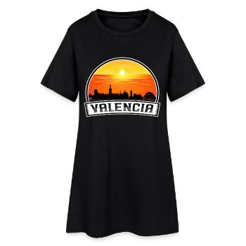 Valence Espagne Skyline Vintage Sunset Voyage Souve - Robe T-shirt Femme - noir - Devant