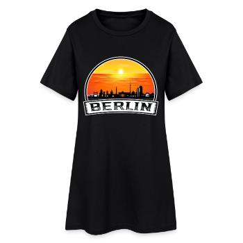 Berlin Germany Skyline Vintage Sunset Travel Souve - Women’s T-Shirt Dress - black - Front