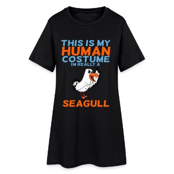 La mouette - Robe T-shirt Femme - noir - Devant