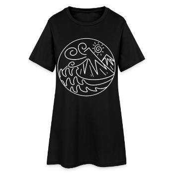 Randonneurs randonnées montagne soleil - Robe T-shirt Femme - noir - Devant