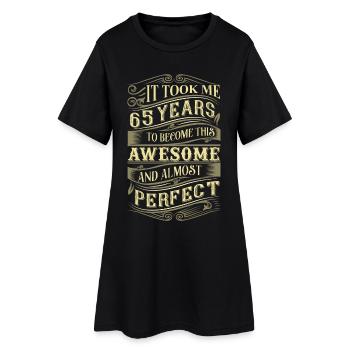 65e anniversaire - Robe T-shirt Femme - noir - Devant