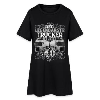 40. Geburtstag Lkw Fahrer Trucker - Frauen T-Shirt-Kleid - Schwarz - Vorne