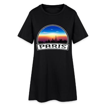Paris France Skyline Vintage Sunset Travel Souveni - Robe T-shirt Femme - noir - Devant