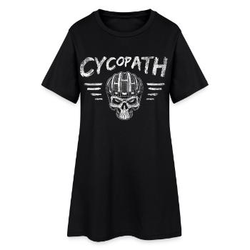 Cycopath Totenkopf Fahrrad Radfahrer Radsport - Frauen T-Shirt-Kleid - Schwarz - Vorne