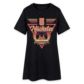 5. Geburtstag Level Freigeschaltet - Frauen T-Shirt-Kleid - Schwarz - Vorne