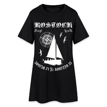 Rostock - Frauen T-Shirt-Kleid - Schwarz - Vorne