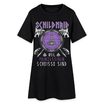 Schildmaid Prinzessinen Wikinger Schild Norse Wolf - Frauen T-Shirt-Kleid - Schwarz - Vorne