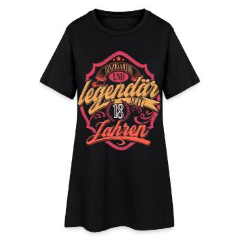 18. Geburtstag - Frauen T-Shirt-Kleid - Schwarz - Vorne