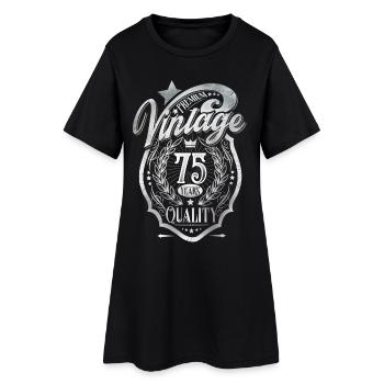 75. Geburtstag Vintage - Frauen T-Shirt-Kleid - Schwarz - Vorne