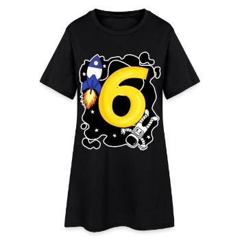 6ème anniversaire - 6 ans d’astronaute garçon cadeau - Robe T-shirt Femme - noir - Devant