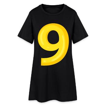 9 jaune - Robe T-shirt Femme - noir - Devant