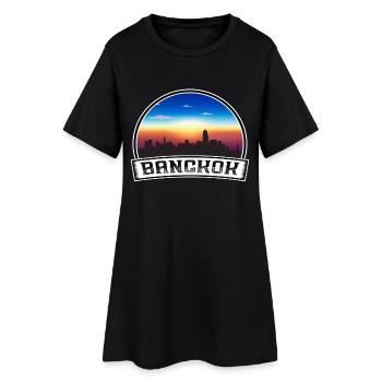 Bangkok Thaïlande Skyline Vintage Sunset Travel Sou - Robe T-shirt Femme - noir - Devant