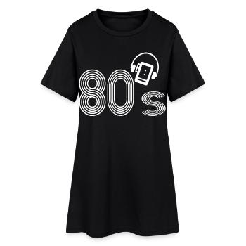 Die 80er Jahre - Frauen T-Shirt-Kleid - Schwarz - Vorne