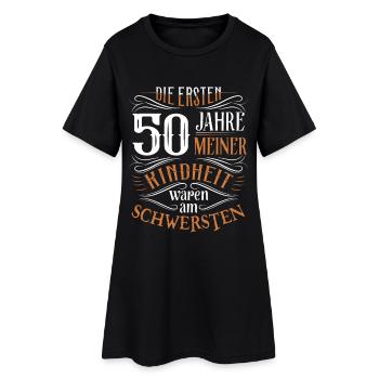 50. Geburtstag Kindheit Lustig - Frauen T-Shirt-Kleid - Schwarz - Vorne