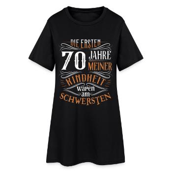 70. Geburtstag Kindheit Lustig - Frauen T-Shirt-Kleid - Schwarz - Vorne