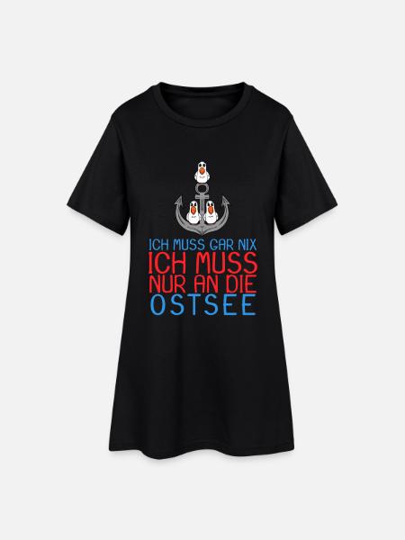Ostsee Anker Möwe Geschenk - Frauen T-Shirt-Kleid - Schwarz