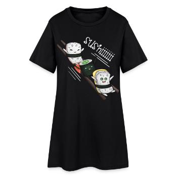 Traîneau à sushis - Robe T-shirt Femme - noir - Devant