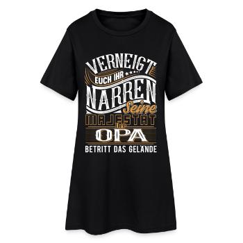 Opa - Frauen T-Shirt-Kleid - Schwarz - Vorne