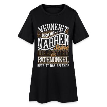 Patenonkel - Frauen T-Shirt-Kleid - Schwarz - Vorne