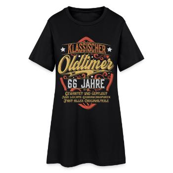 66. Geburtstag Oldtimer - Frauen T-Shirt-Kleid - Schwarz - Vorne